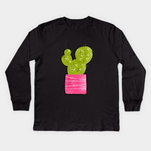 Potted Cactus Kids Long Sleeve T-Shirt